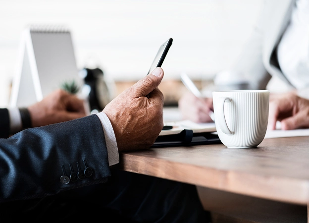 Portrait of adult male working from home at night