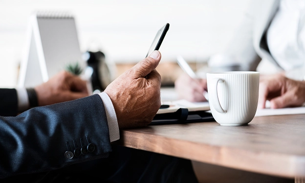 Portrait of adult male working from home at night